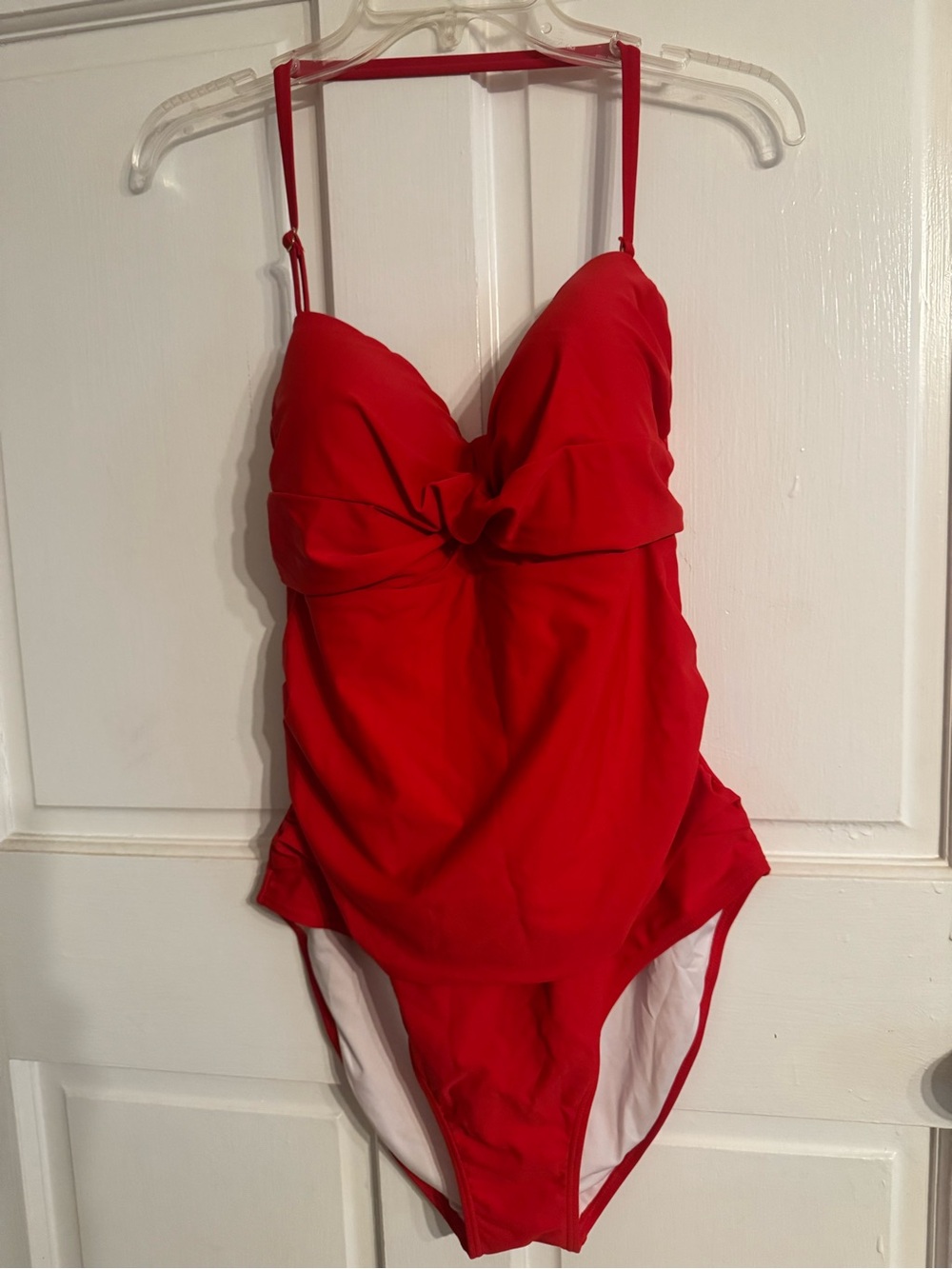 Red Twist-Front One-Piece Swimsuit
